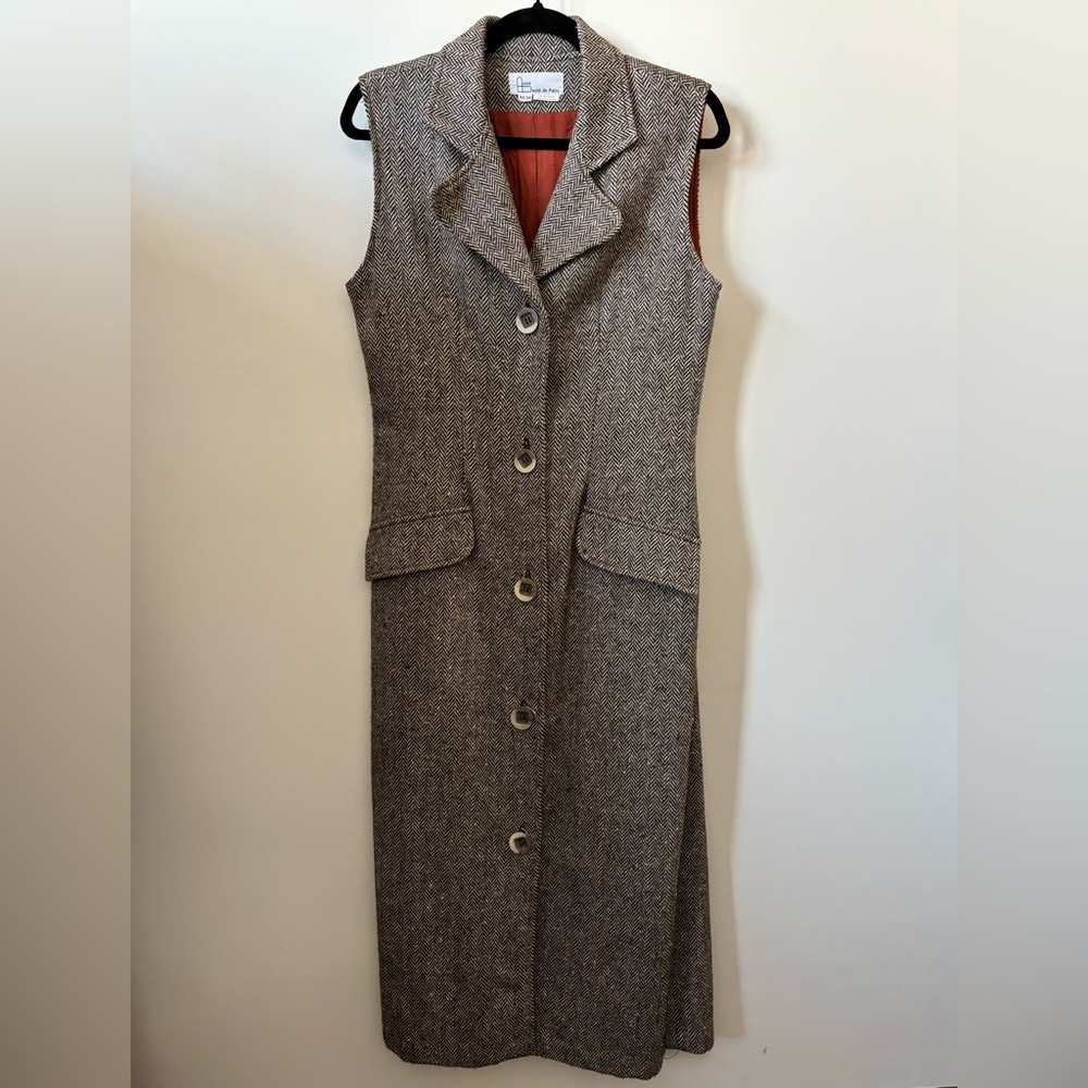Anne David de Paris Wool Blend Overcoat/Vest
